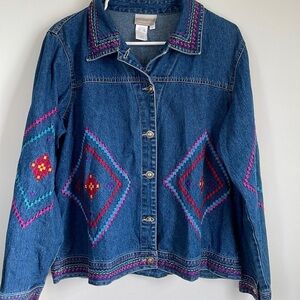 Coldwater Creek oversized vintage jean jacket